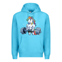 Ocean Blue Unicorn Weightlifting T Fitness Gym Deadlift Rainbow Gifts Party Men W Premium Hoodie - trangStudio