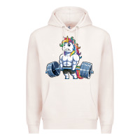 Pale Pink Unicorn Weightlifting T Fitness Gym Deadlift Rainbow Gifts Party Men W Premium Hoodie - trangStudio