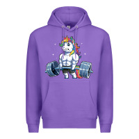 Purple Unicorn Weightlifting T Fitness Gym Deadlift Rainbow Gifts Party Men W Premium Hoodie - trangStudio