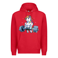 Red Unicorn Weightlifting T Fitness Gym Deadlift Rainbow Gifts Party Men W Premium Hoodie - trangStudio