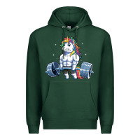 Sports Green Unicorn Weightlifting T Fitness Gym Deadlift Rainbow Gifts Party Men W Premium Hoodie - trangStudio