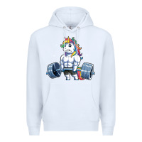 White Unicorn Weightlifting T Fitness Gym Deadlift Rainbow Gifts Party Men W Premium Hoodie - trangStudio