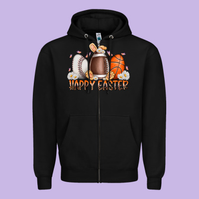 Happy Easter Day Eggs Zipper Hoodie Designed By Racoondesign