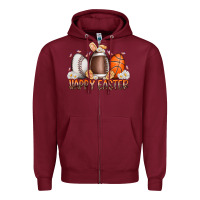 Burgundy happy easter day eggs Zipper Hoodie - RacoonDesign