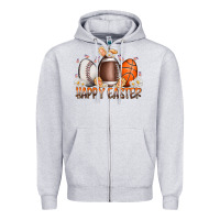 Heather Grey happy easter day eggs Zipper Hoodie - RacoonDesign