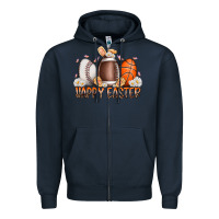 Navy happy easter day eggs Zipper Hoodie - RacoonDesign