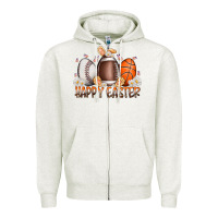 Oatmeal Heather happy easter day eggs Zipper Hoodie - RacoonDesign