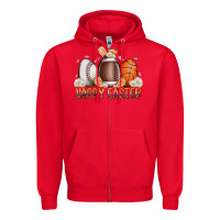 Red happy easter day eggs Zipper Hoodie - RacoonDesign