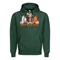 Sports Green happy easter day eggs Zipper Hoodie - RacoonDesign