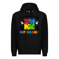 Black It's Okay To Be Different Premium Hoodie - CowhideDigitalArt