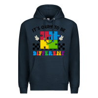 Navy It's Okay To Be Different Premium Hoodie - CowhideDigitalArt