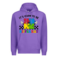 Purple It's Okay To Be Different Premium Hoodie - CowhideDigitalArt