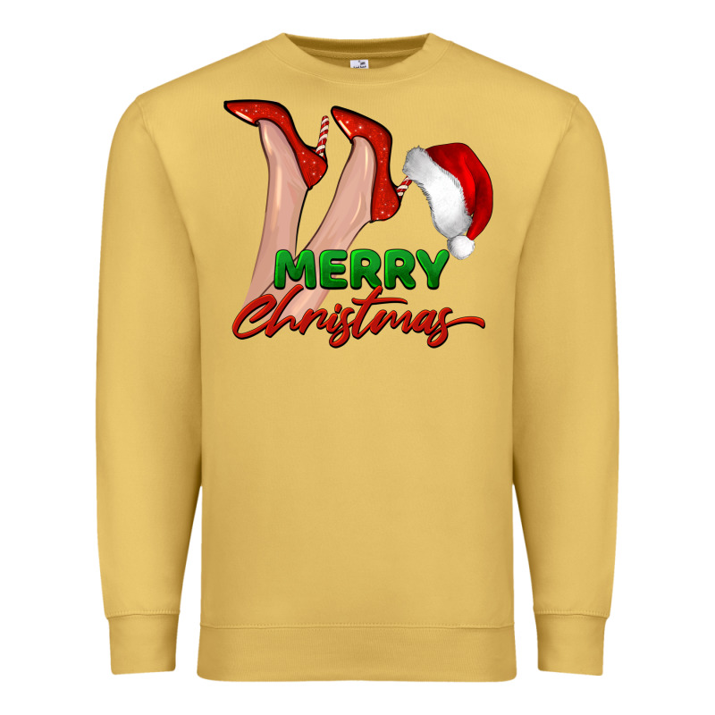 Merry Christmas Heels Premium Sweatshirt by BarkalooDesign | Teevron