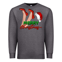 Charcoal Heather merry Christmas heels Premium Sweatshirt - BarkalooDesign
