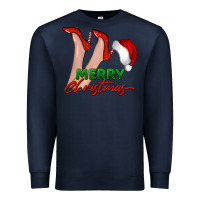 Navy merry Christmas heels Premium Sweatshirt - BarkalooDesign