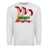 Oatmeal Heather merry Christmas heels Premium Sweatshirt - BarkalooDesign