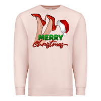 Pale Pink merry Christmas heels Premium Sweatshirt - BarkalooDesign