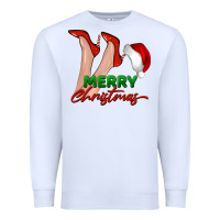 White merry Christmas heels Premium Sweatshirt - BarkalooDesign
