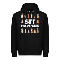 Black Dog Funny S It Happens Pet Sitting Design Premium Hoodie - trangStudio