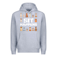 Heather Grey Dog Funny S It Happens Pet Sitting Design Premium Hoodie - trangStudio