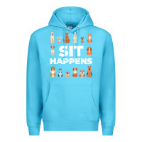 Ocean Blue Dog Funny S It Happens Pet Sitting Design Premium Hoodie - trangStudio