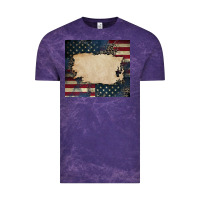 Cloud Purple American flag add your text Vintage Tee - CowGirlArtShop