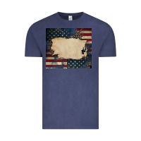Vintage Denim American flag add your text Vintage Tee - CowGirlArtShop