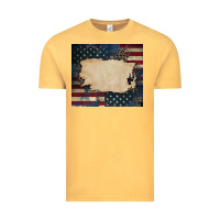 Vintage Mustard American flag add your text Vintage Tee - CowGirlArtShop