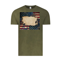 Vintage Olive American flag add your text Vintage Tee - CowGirlArtShop