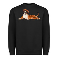 Black Boxer Dog Illustrations Heavyweight Sweatshirt - LillyAllenDesigns