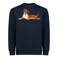Navy Boxer Dog Illustrations Heavyweight Sweatshirt - LillyAllenDesigns