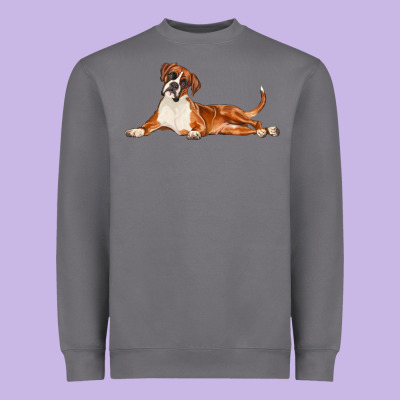 Boxer Dog Illustrations Heavyweight Sweatshirt Designed By Lillyallendesigns