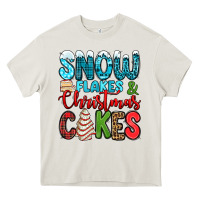 Cream snow flakes and Christmas cakes Heavy Core Tee - Jasminsmagicworld