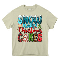 Snow Flakes And Christmas Cakes Heavy Core Tee | Teevron