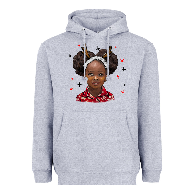 Christmas African Girl Heavyweight Hoodie by BarkalooDesign | Teevron