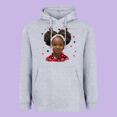 Christmas African Girl Heavyweight Hoodie Designed By Barkaloodesign