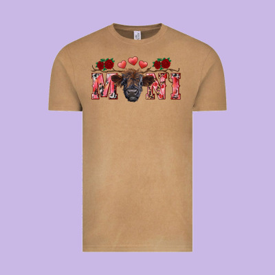 Valentine's Day Mini Black Highland Calf Vintage Tee Designed By Ranaportraitstore