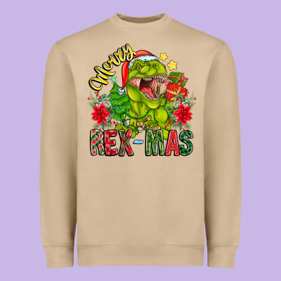 Merry Rexmas Heavyweight Sweatshirt Designed By Cowhidedigitalart