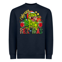 Navy Merry Rexmas Heavyweight Sweatshirt - CowhideDigitalArt