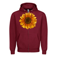 Burgundy Soraya Sunflower Zipper Hoodie - LillyAllenDesigns