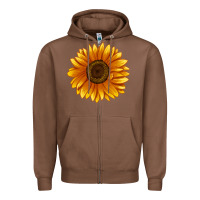 Chestnut Soraya Sunflower Zipper Hoodie - LillyAllenDesigns