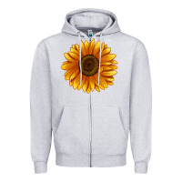 Heather Grey Soraya Sunflower Zipper Hoodie - LillyAllenDesigns