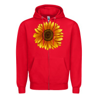 Red Soraya Sunflower Zipper Hoodie - LillyAllenDesigns