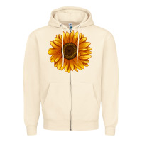 Sandshell Soraya Sunflower Zipper Hoodie - LillyAllenDesigns