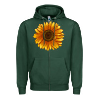 Sports Green Soraya Sunflower Zipper Hoodie - LillyAllenDesigns