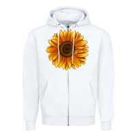 White Soraya Sunflower Zipper Hoodie - LillyAllenDesigns