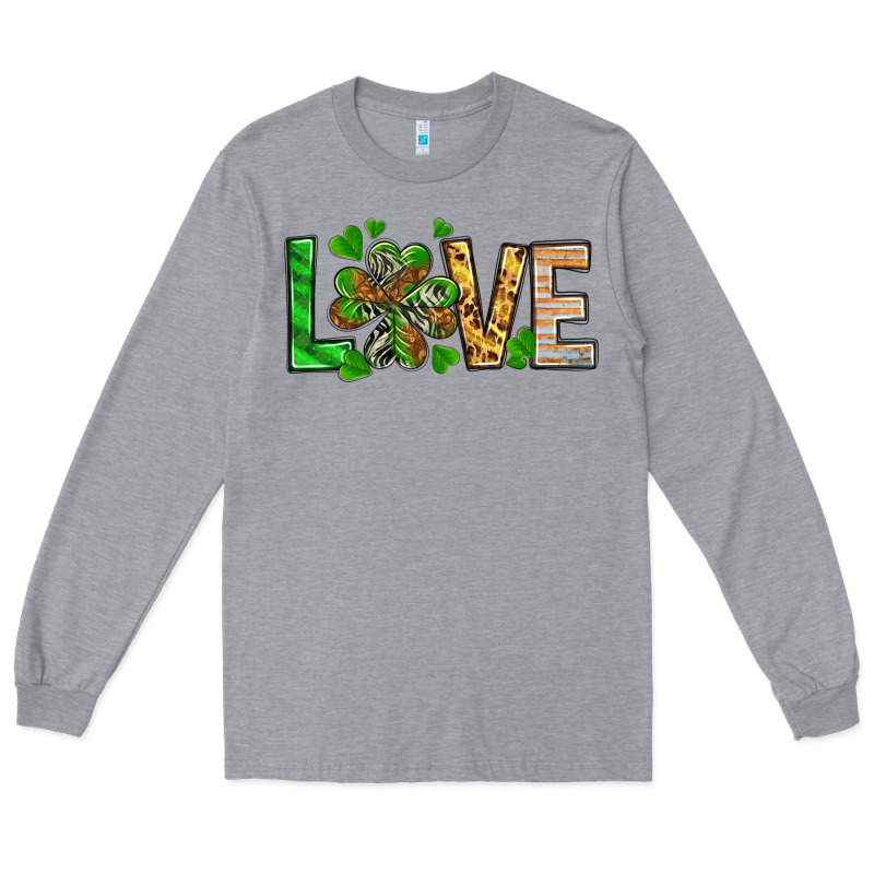 St. Patrick's Love Luck With Clover Long Sleeve Tee by HowdyJamesFarm | Teevron