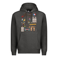 Charcoal Heather paris bonjour eiffel tower paris lover paris traveling vacay Premium Hoodie - trangStudio