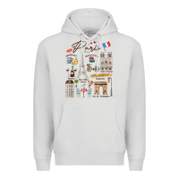 Dove Grey paris bonjour eiffel tower paris lover paris traveling vacay Premium Hoodie - trangStudio