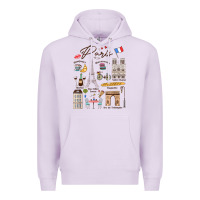 Lilac paris bonjour eiffel tower paris lover paris traveling vacay Premium Hoodie - trangStudio